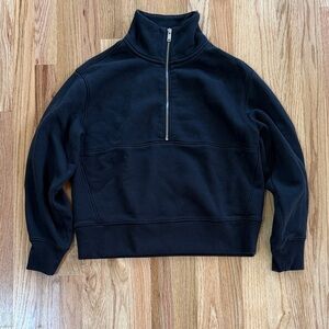 Everlane Black quarter zip sweatshirt size xs